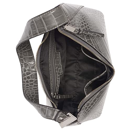 Calvin Klein Holly Top Zip Shoulder Bag, Steel Grey Croco,One Size