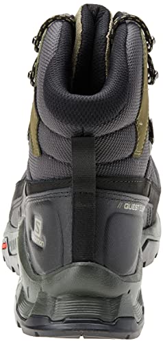 Salomon Quest Element Gore-TEX Hiking Boots for Men, Black/Deep Lichen Green/Olive Night, 10.5