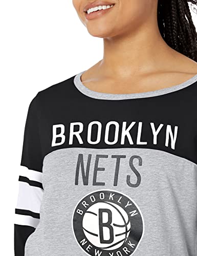 Ultra Game NBA Brooklyn Nets Womens Sleepwear Super Soft Hacci Pajama Loungewear Pants, Heather Gray, Medium