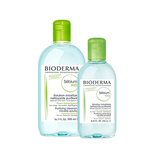 Bioderma - Sébium H2O - Micellar Water - Cleansing and Make-Up Removing - for Combination to Oily Skin , 8.4 Fl Oz (Pack of 1)