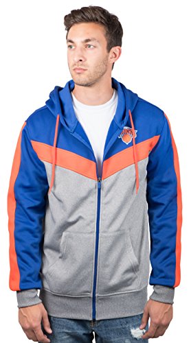Ultra Game NBA New York Knicks Mens Soft Fleece Full Zip Jacket Hoodie, Team Color, Small