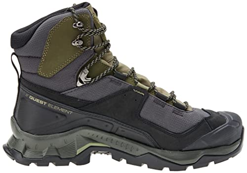 Salomon Quest Element Gore-TEX Hiking Boots for Men, Black/Deep Lichen Green/Olive Night, 10.5