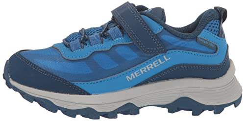 Merrell Moab Speed Low Alternative Closure Waterproof Hiking Sneaker, Blue, 5 US Unisex Big Kid
