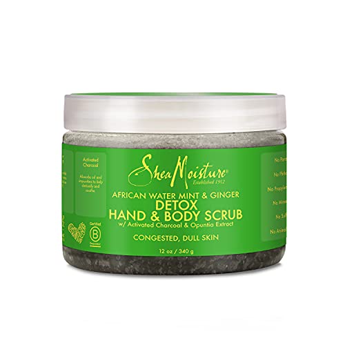 SheaMoisture African Wild Water Mint Detox and Stimulate Hand and Body Scrub, 12 Ounce (Pack of 1)