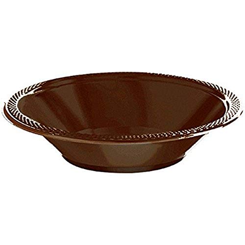 Chocolate Brown Plastic Bowls - 12 oz. Pack of 20