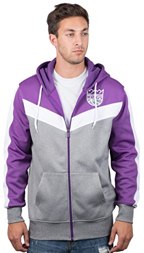 Ultra Game NBA Sacramento Kings Mens Soft Fleece Full Zip Jacket Hoodie, Team Color, Medium
