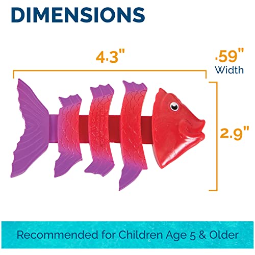 SwimWays Fish Styx Kids Fish-Shaped Pool Diving Toys (3 Pack), Bath Toys and Pool Party Supplies for Kids Ages 5 and Up