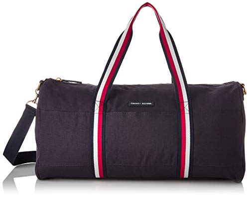 Tommy Hilfiger Men's for Women Th Flag Canvas Duffle Bag, Navy Blue, One Size US