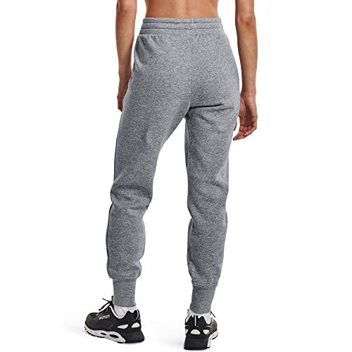 Under Armour womens Rival Fleece Joggers , Steel Medium Heather (035)/Black , X-Large