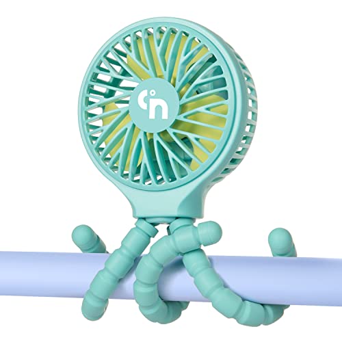 WiHoo Stroller Fan Battery Operated,Portable Car Seat Baby Fan with Flexible Tripod,3 Speeds Rechargeable Clip on ,USB Mini Small Personal Fan for Crib Treadmill Camping and Travel (Blue)