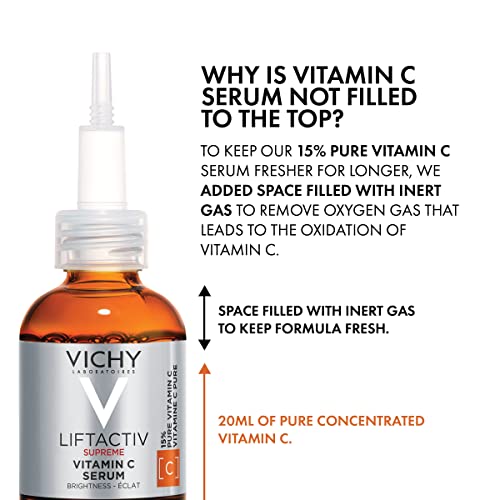 Vichy LiftActiv Vitamin C Serum and Brightening Skin Corrector, Anti Aging Serum for Face with 15% Pure Vitamin C