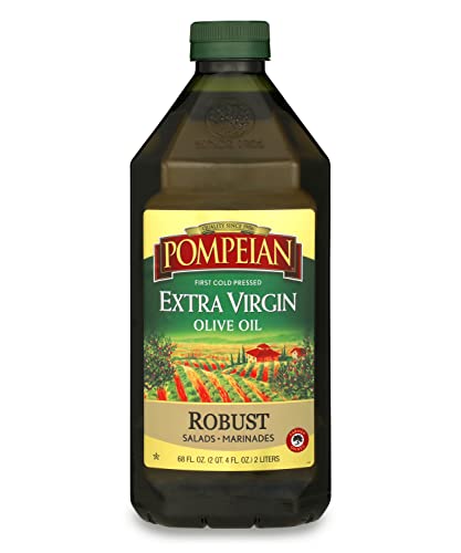 Pompeian Robust Extra Virgin Olive Oil, First Cold Pressed, Full-Bodied Flavor, Perfect for Salad Dressings and Marinades, 68 FL. OZ.