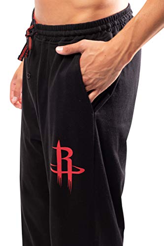 Ultra Game NBA Houston Rockets Mens 2 Piece Super Soft Tee Shirt and Lounge Pants Set, Black, Small