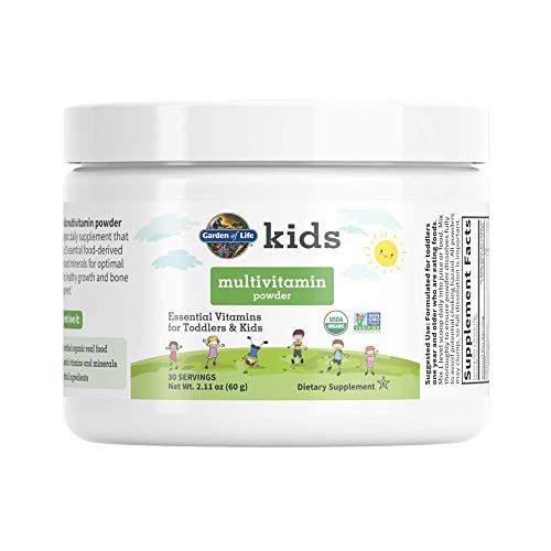 Garden of Life Kids Multivitamin Powder, Daily Vitamins and Minerals for Toddlers and Kids - Organic Toddler Multi Powder with 15 Vitamin C, D3, Zinc for Healthy Growth - Gluten Free - 30 Day Supply