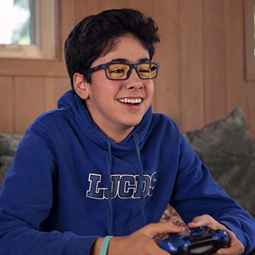GUNNAR - Premium Gaming and Computer Glasses for Kids (age 12+) - Blocks 65% Blue Light - Cruz, Navy, Amber Tint
