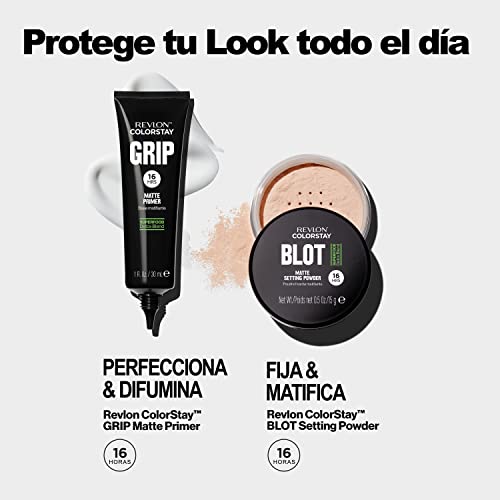 Revlon ColorStay Grip Primer, Mattifying, Blurring and Oil Absorbing Face Makeup, Absorb Sebum, Blurs Imperfections and Reduces Pore Appearance, 1 fl oz.