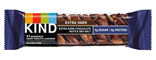 KIND Nut Bars, Extra Dark Chocolate Nuts and Sea Salt, 1.4 Ounce, 60 Count, Gluten Free, 5g Sugar, 6g Protein