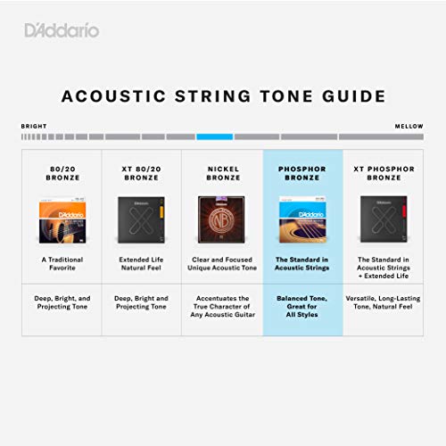 D'Addario Guitar Strings - Phosphor Bronze Acoustic Guitar Strings - EJ16-3D - Rich, Full Tonal Spectrum - For 6 String Guitars - Made in the USA - 12-53 Light, 3-Pack