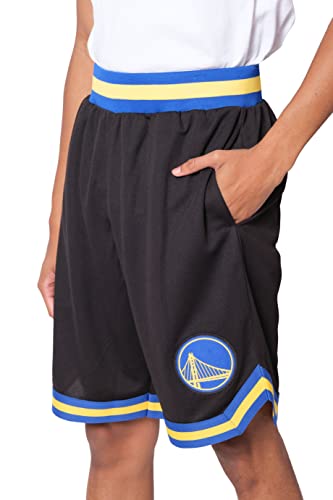 Ultra Game NBA Golden State Warriors Mens Woven Basketball Shorts, Team Color, Small