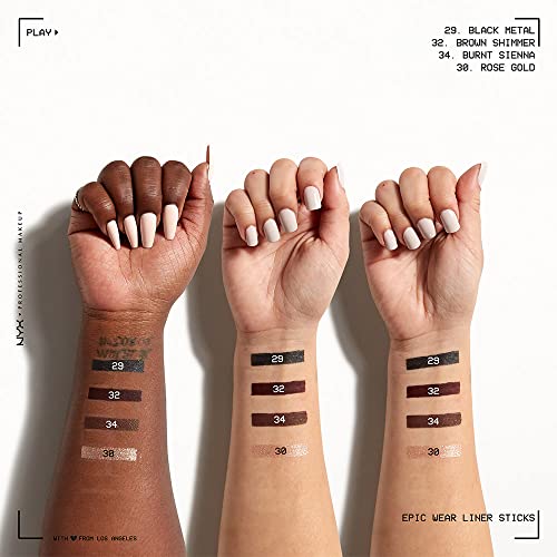 NYX PROFESSIONAL MAKEUP Epic Wear Liner Stick, Long-Lasting Eyeliner Pencil - Black Metal