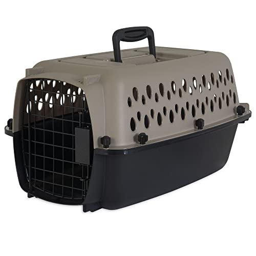 Petmate Vari Dog Kennel 19', Taupe and Black, Portable Dog Crate for Pets up to 10lbs