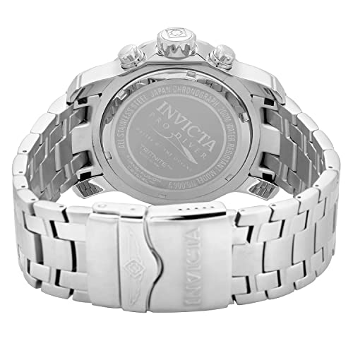 Invicta Men's 0069 'Pro Diver Collection' Stainless Steel Watch, Silver/Black