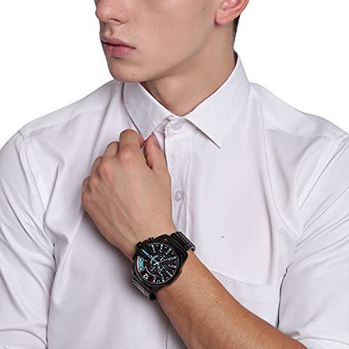 Diesel Men's 59mm Mega Chief Quartz Stainless Steel Chronograph Watch, Color: Black (Model: DZ4318)