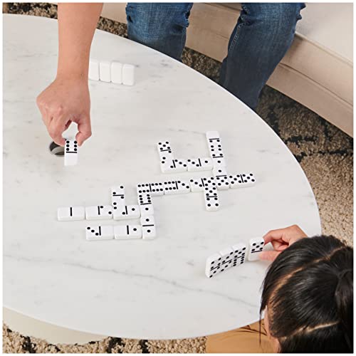 Legacy Deluxe Double-6 Dominoes, Classic Original Board Game Set of 28 Dominoes in Luxury Lined Wood Case, for Kids and Adults Aged 8 and Up