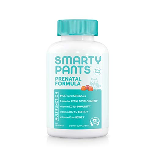 SmartyPants Prenatal Vitamins for Women with DHA and Folate - Daily Gummy Multivitamin: Vitamin C, B12, D3, Zinc for Immunity and Omega 3 Fish Oil, 80 Count (20 Day Supply)