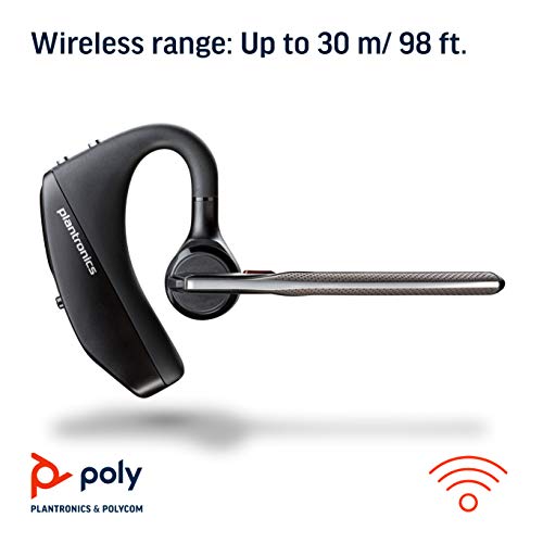 Plantronics - Voyager 5200 UC (Poly) - Bluetooth Single-Ear (Monaural) Headset - USB-A Compatible to connect to your PC and/or Mac - Works with Teams, Zoom and more - Noise Canceling