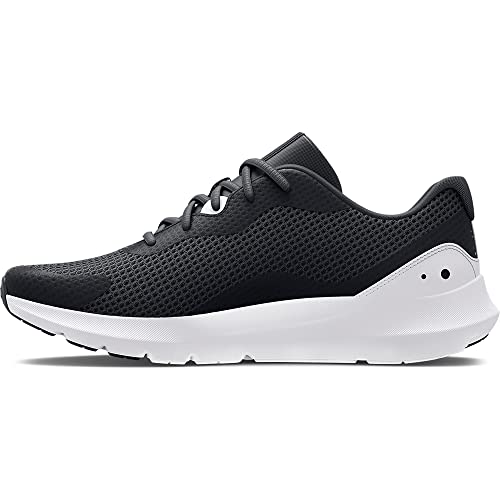 Under Armour Men's Surge 3 Road Running Shoe, Black (001)/White, 9