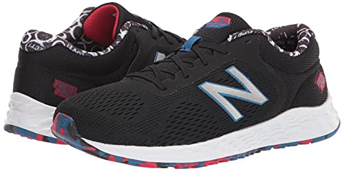 New Balance Kid's Fresh Foam Arishi V2 Lace-Up Running Shoe, Black/Oxygen Blue/Team Red, 4.5 M US Big Kid (8-12 Years)