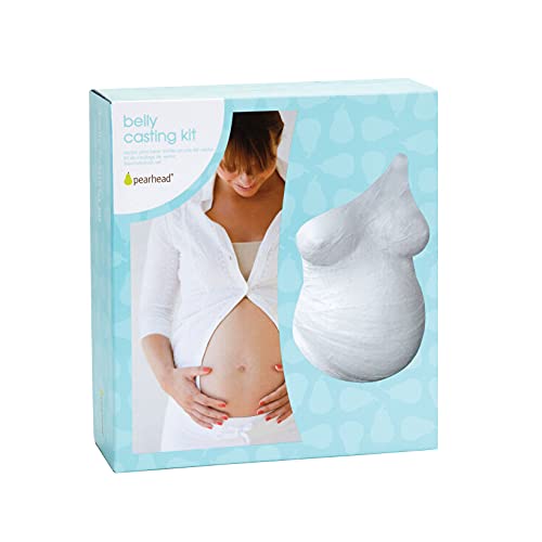 Pearhead Belly Casting Kit, Gender-Neutral Pregnancy Keepsake for Expecting Mothers, Baby Nursery Décor, Mother’s Day Keepsake, Pregnant Belly Imprint DIY Kit, White