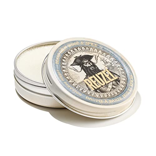 Reuzel Wood and Spice Beard Balm - Shea Butter and Argan Oil - Features a Masculine Scent - Helps To Reduce Itchiness and Beardruff - Formulated To Soften Coarse Hair and Tame Rogue Hairs - 1.3 Oz