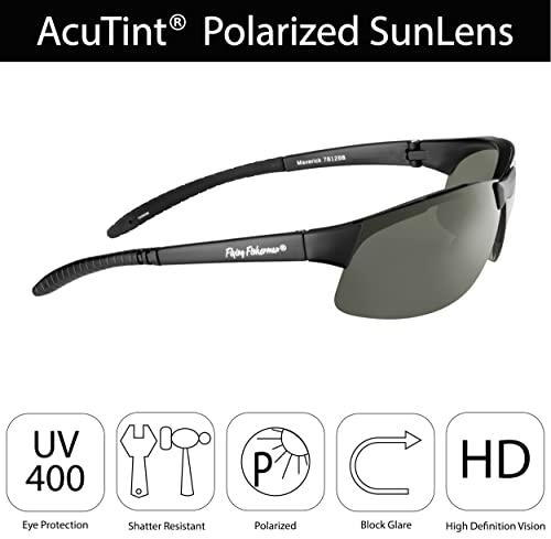 Flying Fisherman 7812BS Sunglass, Matte Black Frames/Smoke Lenses