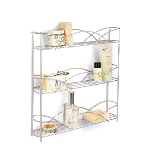 Freestanding Countertop or Wall Mount 3-Tier Spice Rack Organizer for Storing Bottles of Spices, Sauce, Dressing, Condiments, Vitamins and More, Great for Kitchen, Cupboards, Cabinet, Pantry, Silver