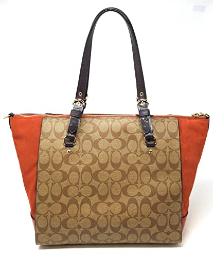 Coach Women's Kleo Caryall Shoulder Bag (Signature Canvas - Suede/Khaki)