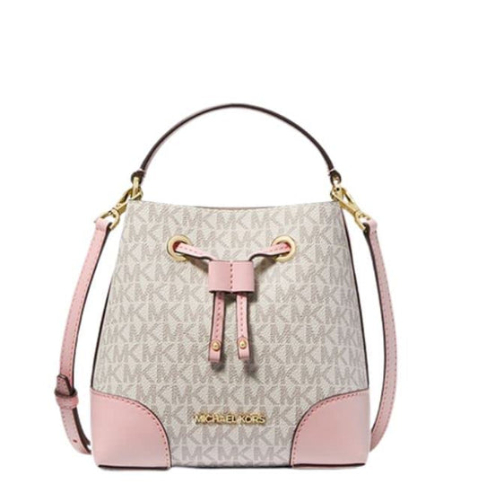 Michael Kors XS Suri Mini Bucket Crossbody Drawstring Shoulder Bag 35F2GM9M1B PVC (PWD BLSH MLT)