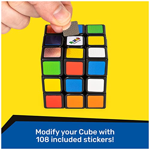 Rubik’s Cube, Original 3x3 Puzzle Brain Teaser Fidget Toy with Removable Interchangeable Mod Stickers to Customize, for Adults and Kids Ages 8 and up