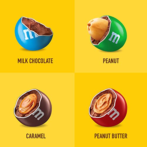 MandM'S Original, Peanut, Peanut Butter and Caramel Fun Size Bulk Easter Chocolate Candy, 30.35 oz, 55 ct, Bag