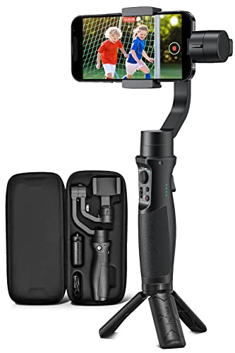 Gimbal Stabilizer for Smartphone, 3-Axis Phone Gimbal for Android and iPhone 14,13,12 PRO, Stabilizer for Video Recording with Face/Object Tracking, 600 °Auto Rotation - hohem iSteady Mobile Plus