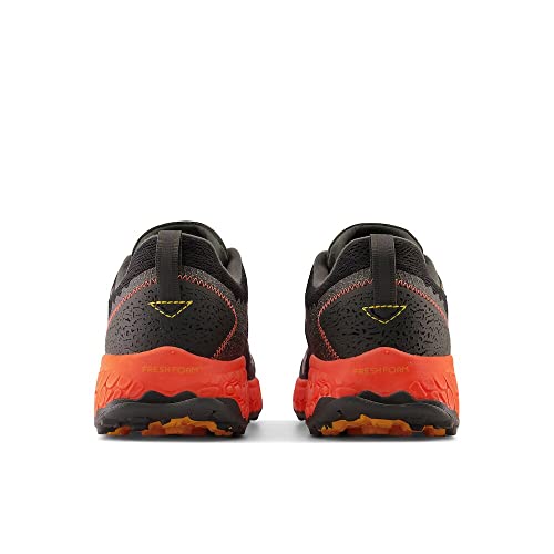 New Balance Men's Fresh Foam X Hierro V7 Trail Running Shoe, Blacktop/Neon Dragonfly/Hot Marigold, 13