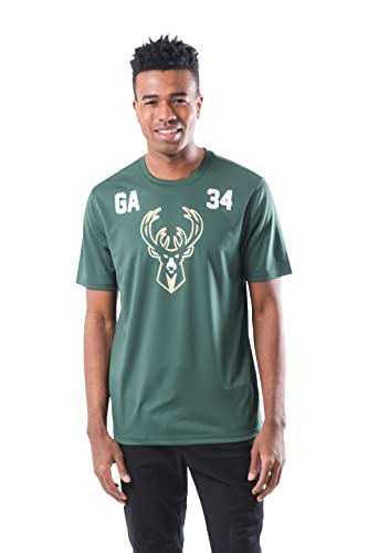 Ultra Game NBA Milwaukee Bucks - Giannis Antetokounmpo Mens Active Tee Shirt, Team Color, X-Large