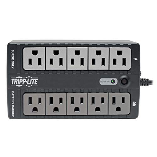 Tripp Lite 550VA UPS Desktop Battery Back Up, 8 Outlet, 300W 120V Standby, Ultra-Compact, USB, 3 Year Warranty and $100,000 Insurance (INTERNET550U) WHITE