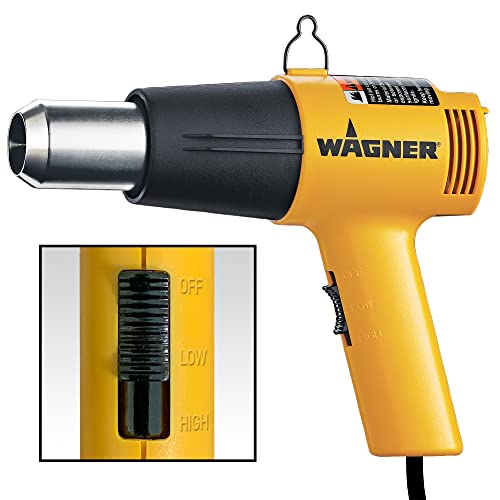 Wagner Spraytech 0503008 HT1000 Heat Gun, 2 Temp Settings 750ᵒF and 1000ᵒF, Great for Soften paint, Caulking, Adhesive, Putty Removal, Shrink Wrap, Bend Plastic Pipes, Loosen Rusted Nuts or Bolts