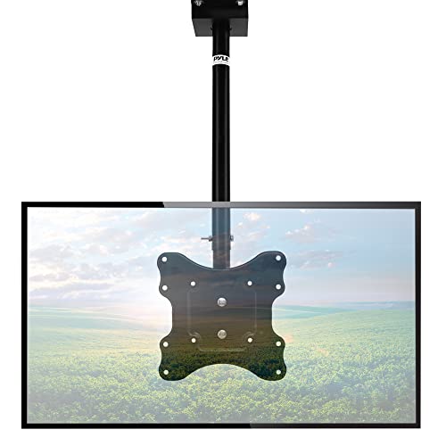 Pyle Adjustable Height TV Ceiling Mount - Swivel and Tilting Vertical VESA Universal Mounting Bracket, Mounts 14 to 42 Inch HDTV, LED, LCD, Plasma, Flat Screen Television Up to 30 KG - Pyle PCTVM15