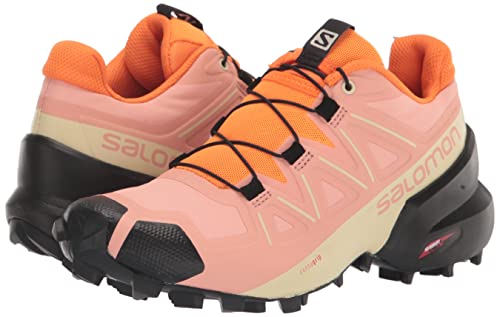 Salomon Speedcross 5 Trail Running Shoes for Women, Blooming Dahlia/Black/Vibrant Orange, 9.5