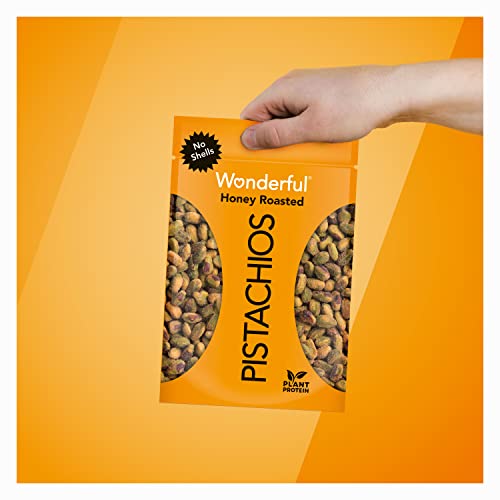 Wonderful Pistachios, No Shells, Honey Roasted Nuts, 11oz Resealable Bag