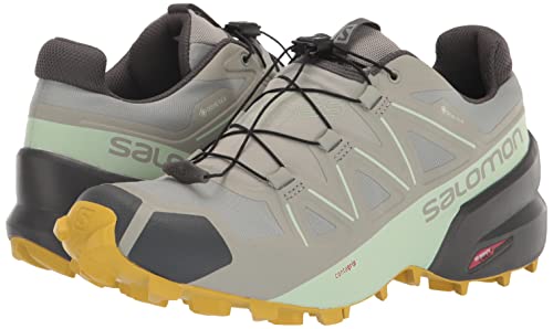 Salomon Speedcross 5 Gore-TEX Trail Running Shoes for Women, Wrought Iron/Spray/Antique Moss, 5