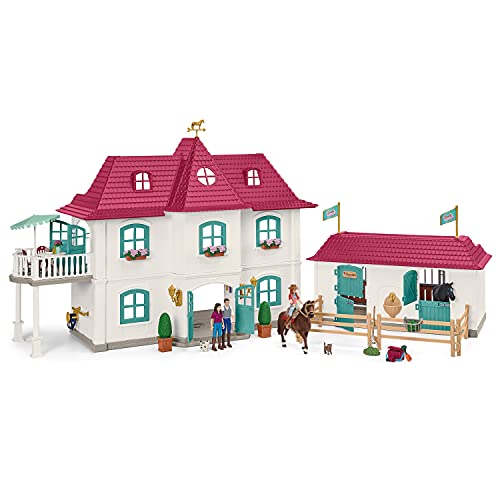 Schleich Horse Club, 70-Piece Playset, Horse Toys for Girls and Boys 5-12 years old Lakeside Country House and Stable